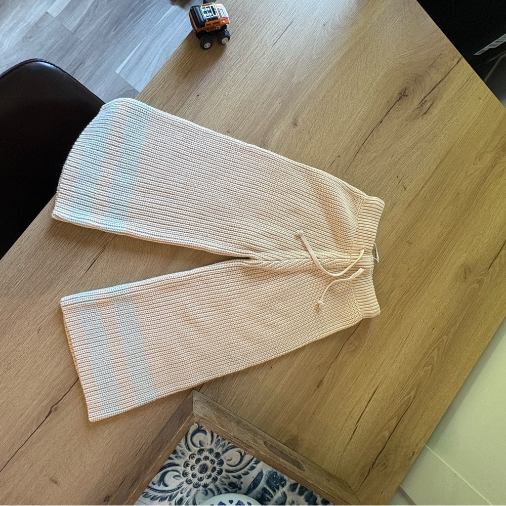 Kids Cream Knit Joggers